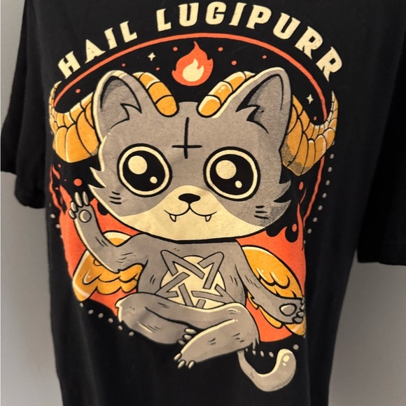 This Hail Lucipurr T-Shirt. NWOT. black. Size XL - Picture 3 of 8